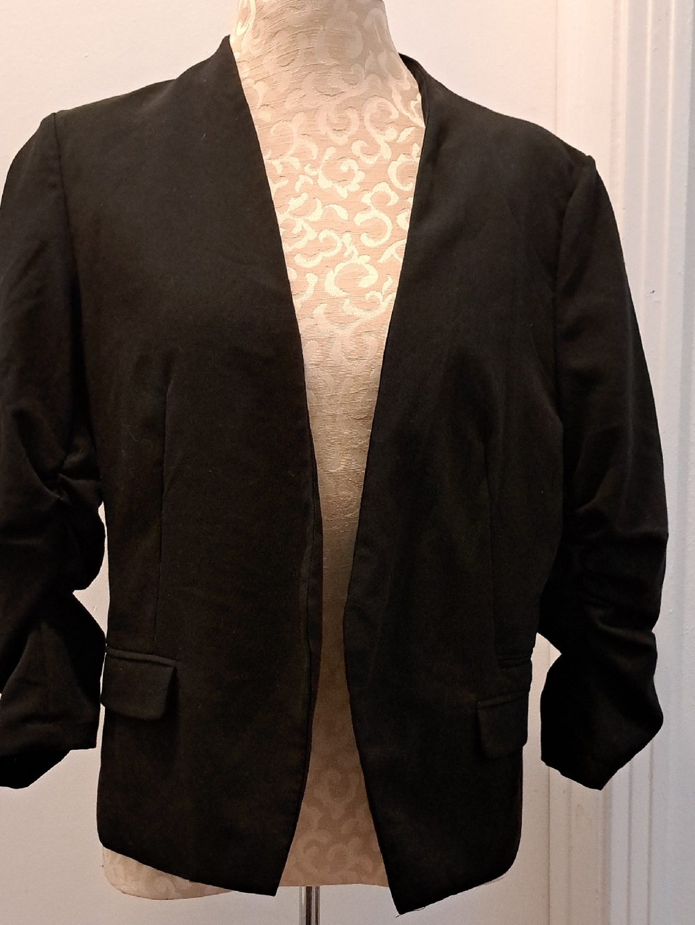 Dots Black Open-Front Women's Blazer Jacket Size M
